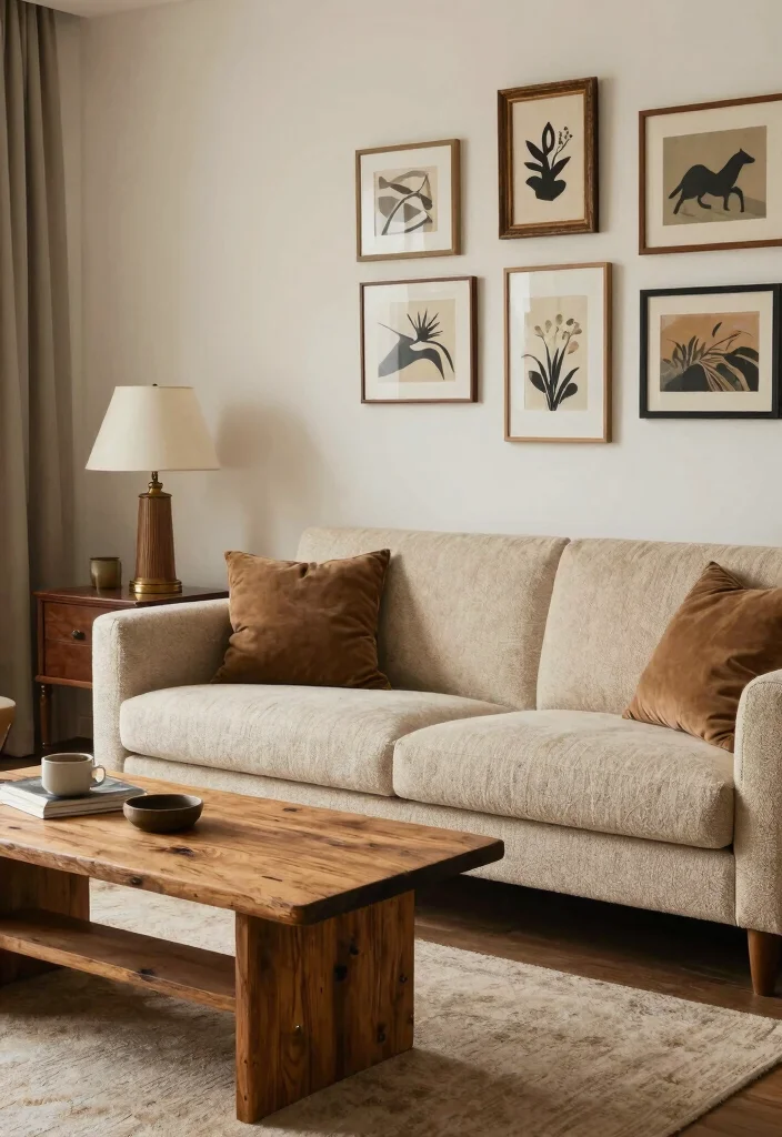 18 Boucle Sofa Living Room Ideas: Cozy Modern Trends - 17. Vintage Meets Modern 1