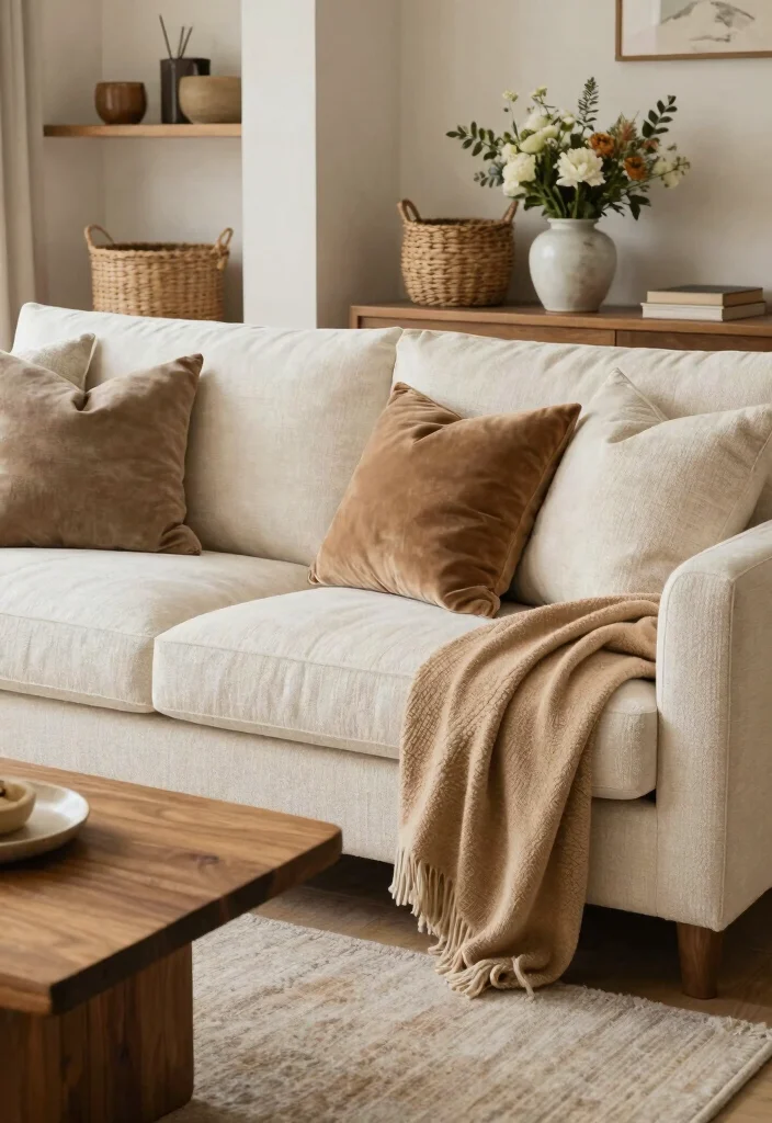 18 Boucle Sofa Living Room Ideas: Cozy Modern Trends - 8. Textured Layering 1
