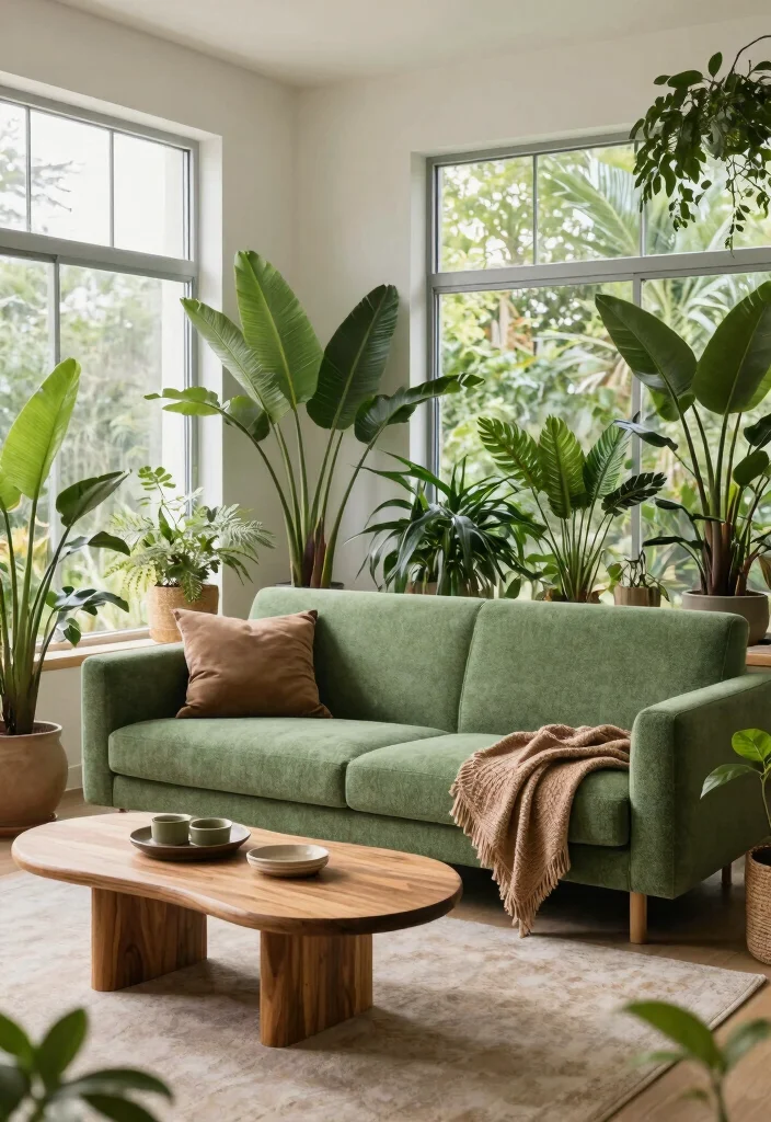 18 Boucle Sofa Living Room Ideas: Cozy Modern Trends - 9. Outdoor-Inspired 1