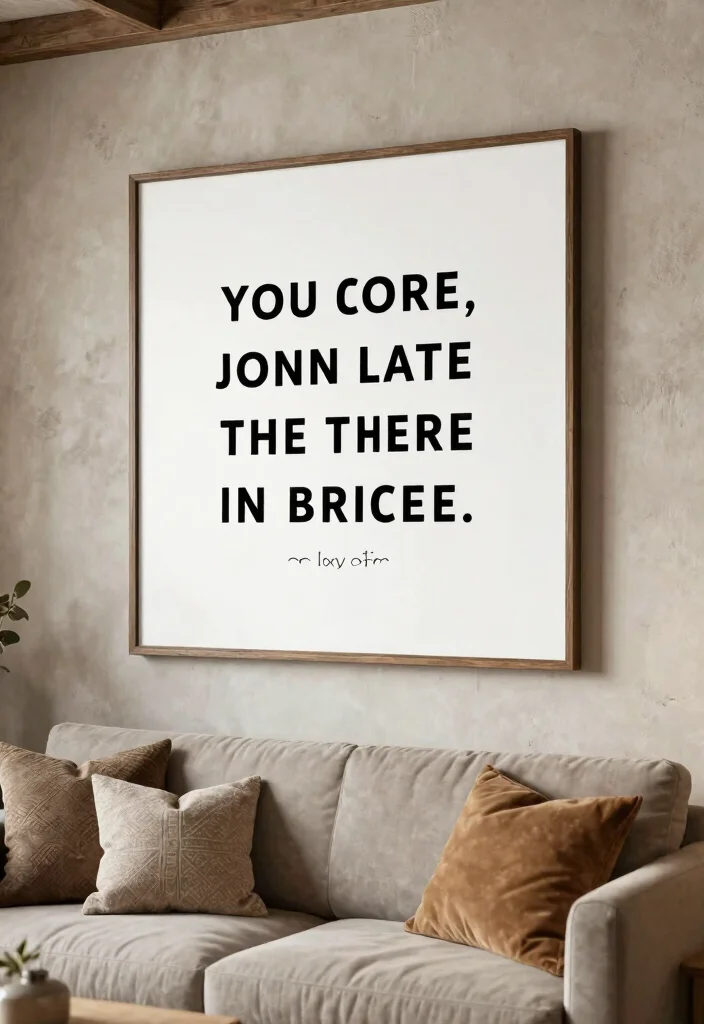 18 Large Living Room Wall Decor Ideas Fill Big Spaces Right - 11. Large Framed Quotes or Sayings 1