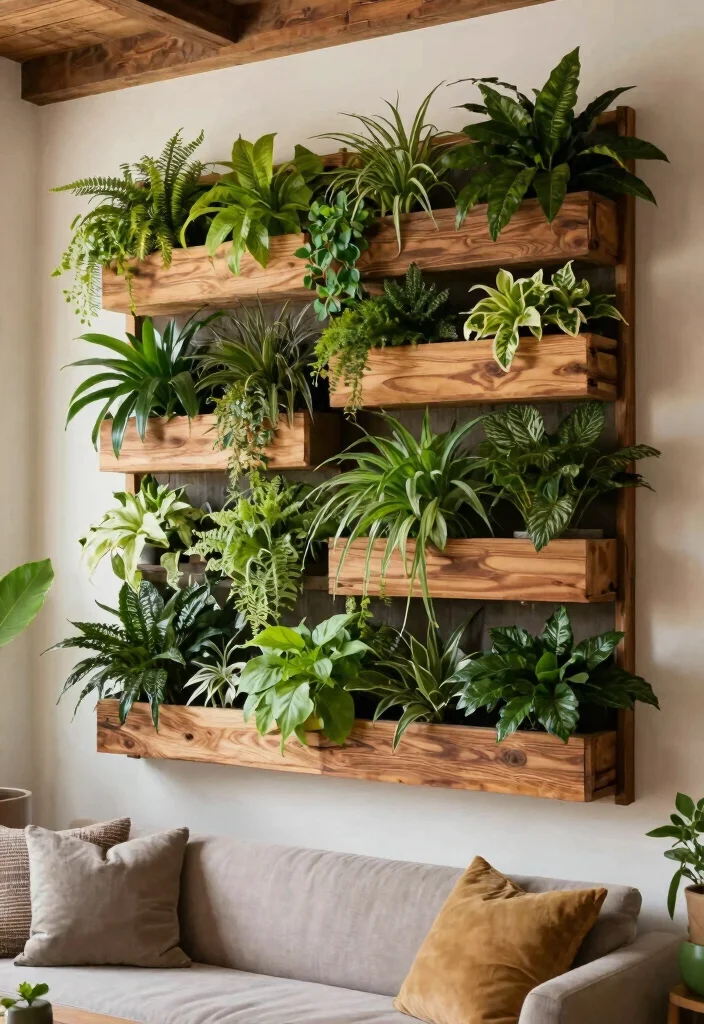 18 Large Living Room Wall Decor Ideas Fill Big Spaces Right - 12. Vertical Garden Wall 1