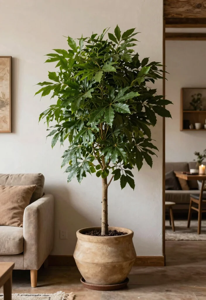 18 Large Living Room Wall Decor Ideas Fill Big Spaces Right - 17. Large Potted Plants or Tree 1