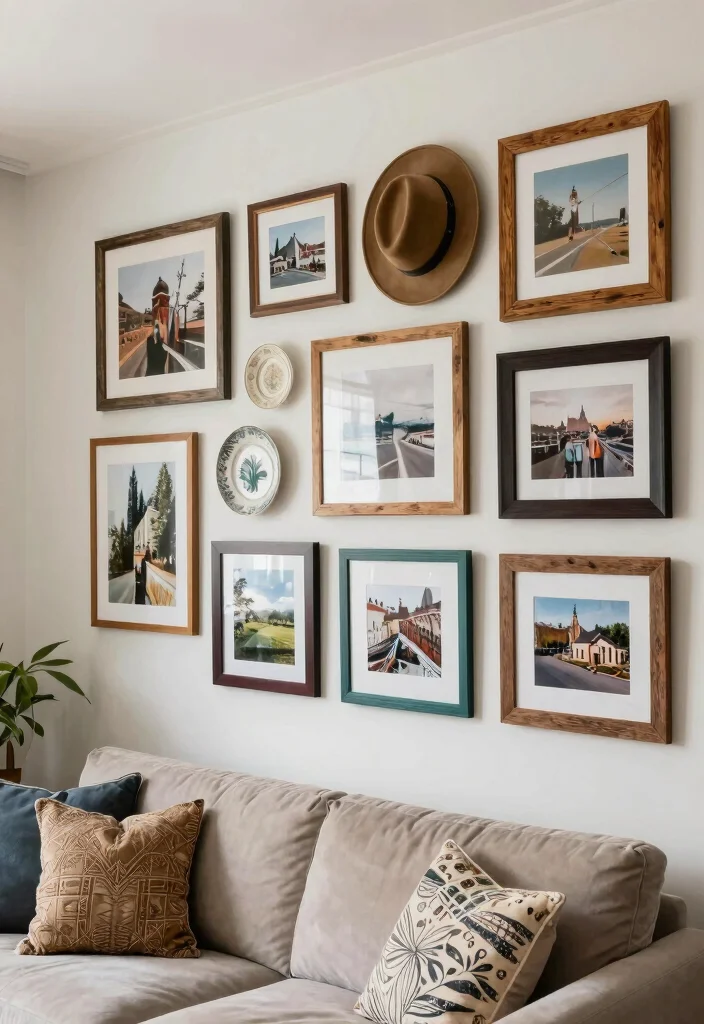 18 Large Living Room Wall Decor Ideas Fill Big Spaces Right - 3. Gallery Wall of Frames 1
