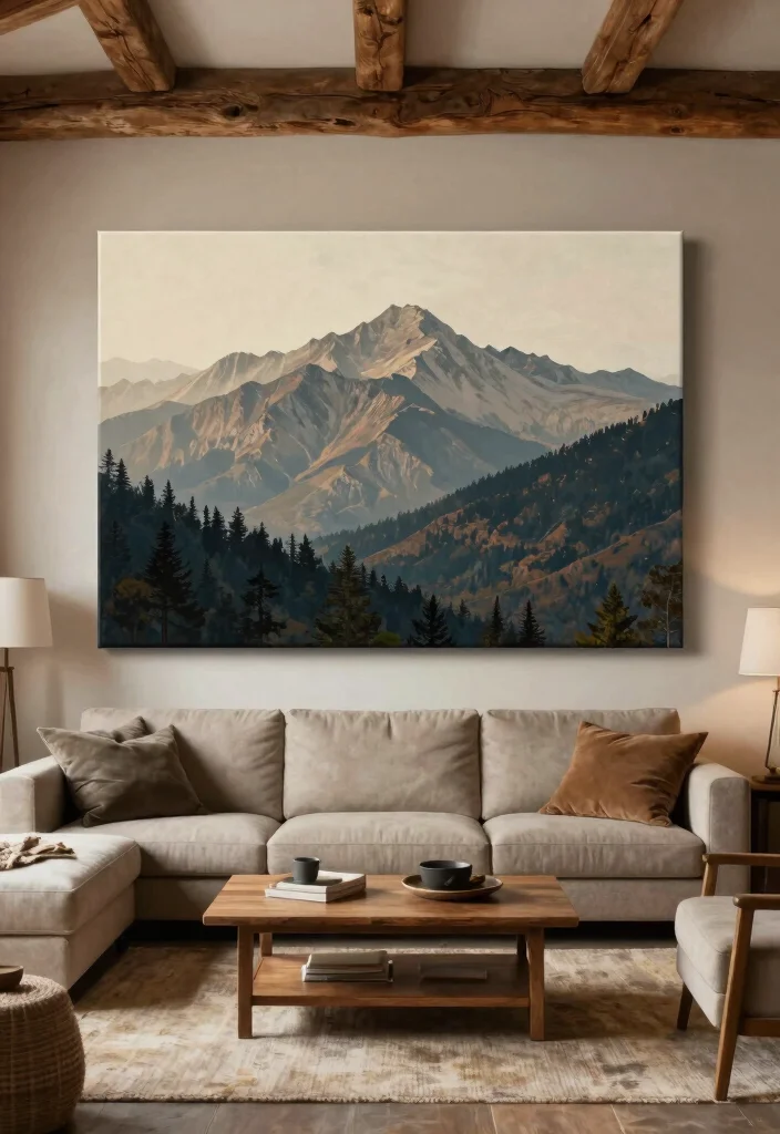 18 Large Living Room Wall Decor Ideas Fill Big Spaces Right - 5. Oversized Canvas Prints 1