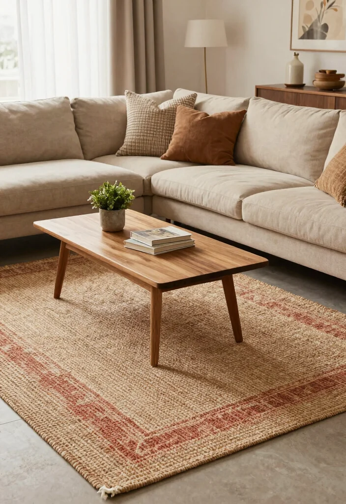 18 Layered Rugs Living Room Ideas for Cozy Vibes - 1. Embrace Earthy Tones 1