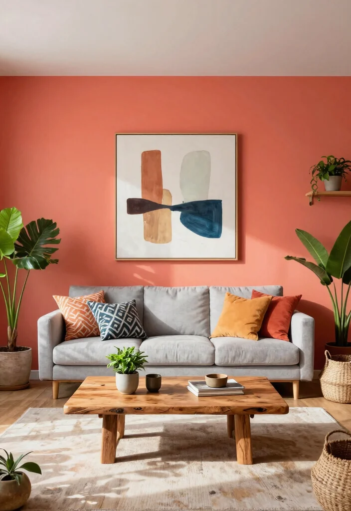 18 Living Room Feature Wall Ideas for Instant Visual Impact - 1. Bold Paint Colors 1