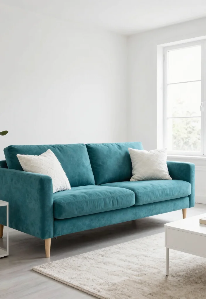 18 Teal Sofa Living Room Color Palettes Rich Luxe Vibes - 10. Teal and White: Crisp and Clean 1