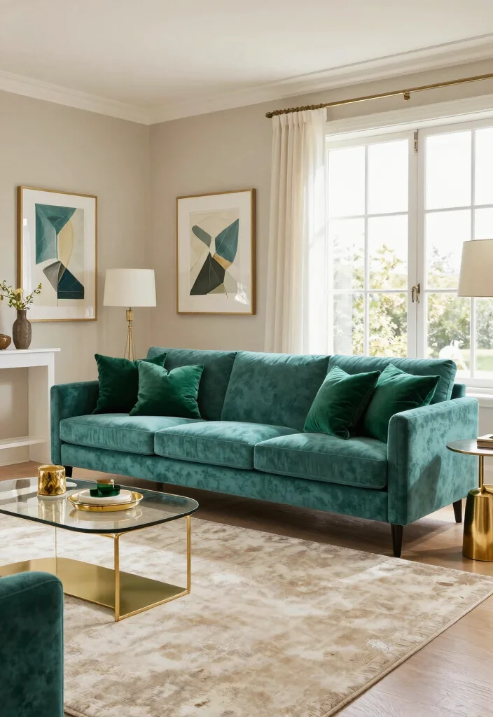 18 Teal Sofa Living Room Color Palettes Rich Luxe Vibes - 14. Teal and Emerald Green: A Jewel Tone Delight 1