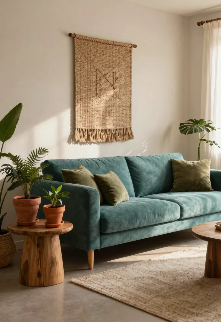 18 Teal Sofa Living Room Color Palettes Rich Luxe Vibes - 3. Teal and Earthy Tones: Nature-Inspired Calm 1