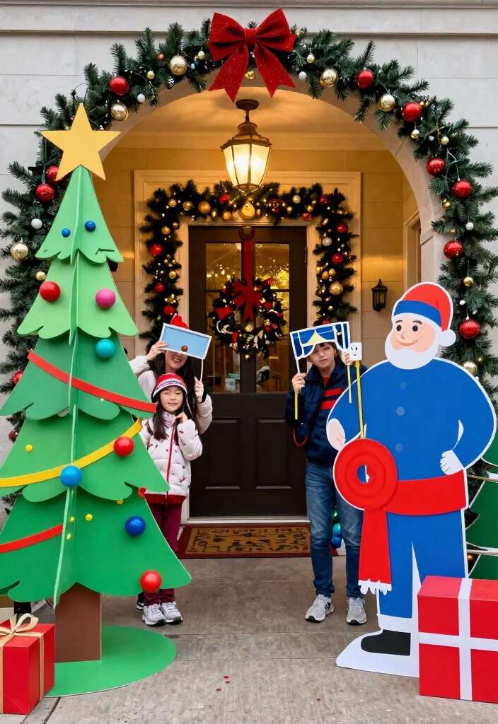 12 Christmas Archway Outdoor Ideas That Frame Your Front Door - 12. Interactive Holiday Displays 1