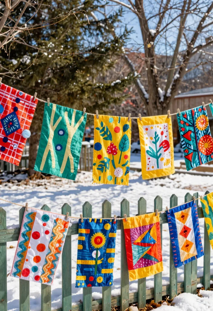 12 Christmas Fence Decor Ideas That Hang Without Drilling Holes - 4. Handmade Fabric Banners 1