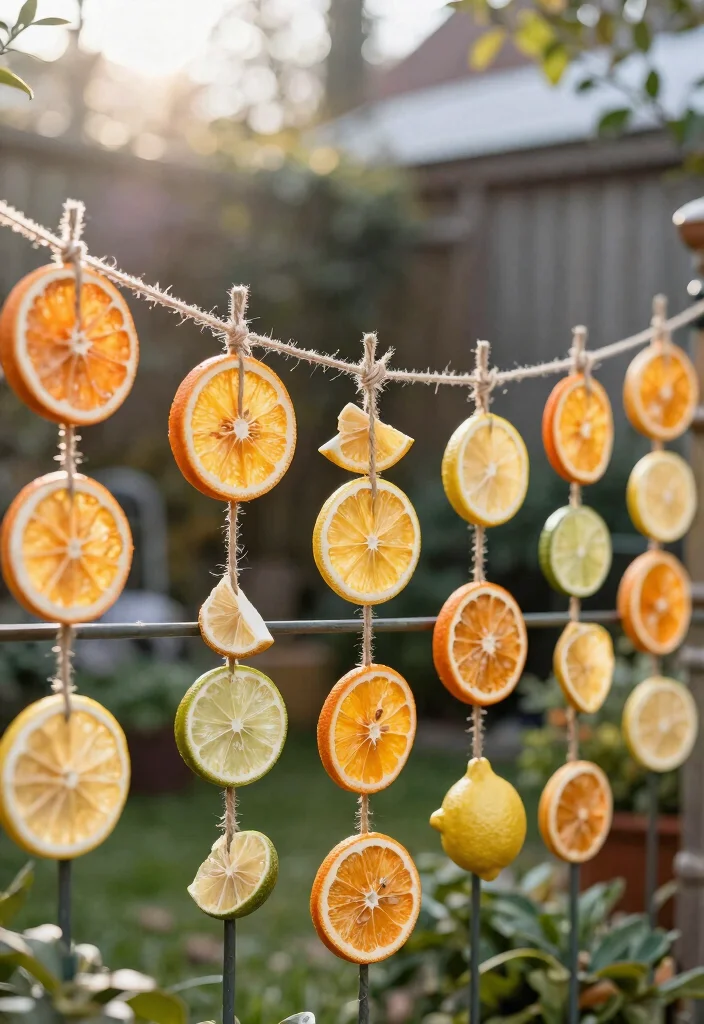 12 Christmas Fence Decor Ideas That Hang Without Drilling Holes - 9. Dried Citrus Slice Decorations 1