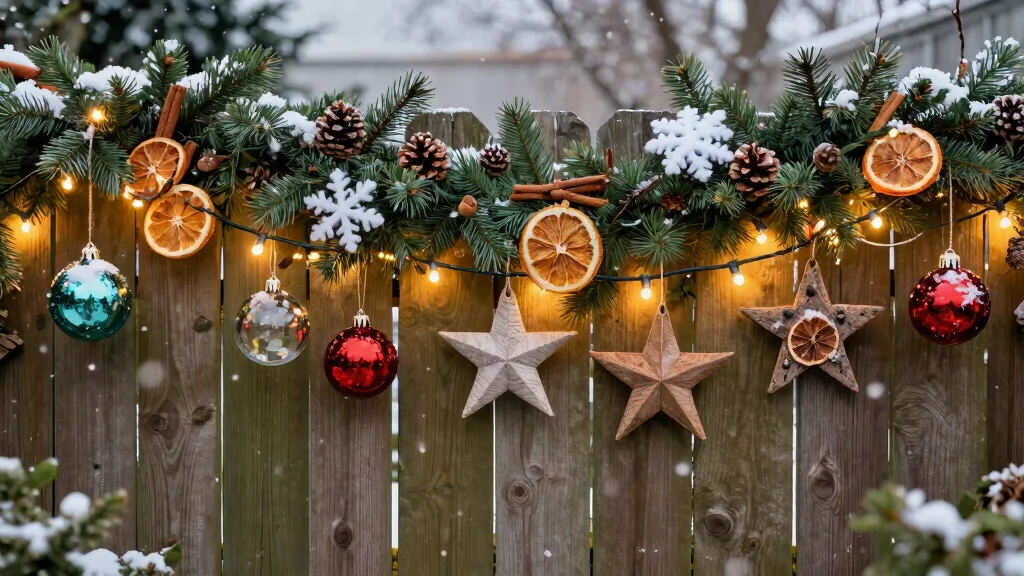 12 Christmas Fence Decor Ideas That Hang Without Drilling Holes