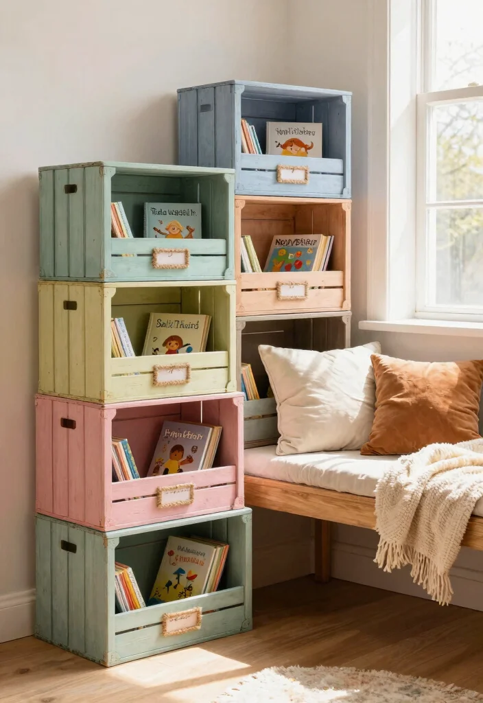 12 Farmhouse Classroom Decor Ideas on a Teacher Budget - 1. Vintage Crate Storage 1