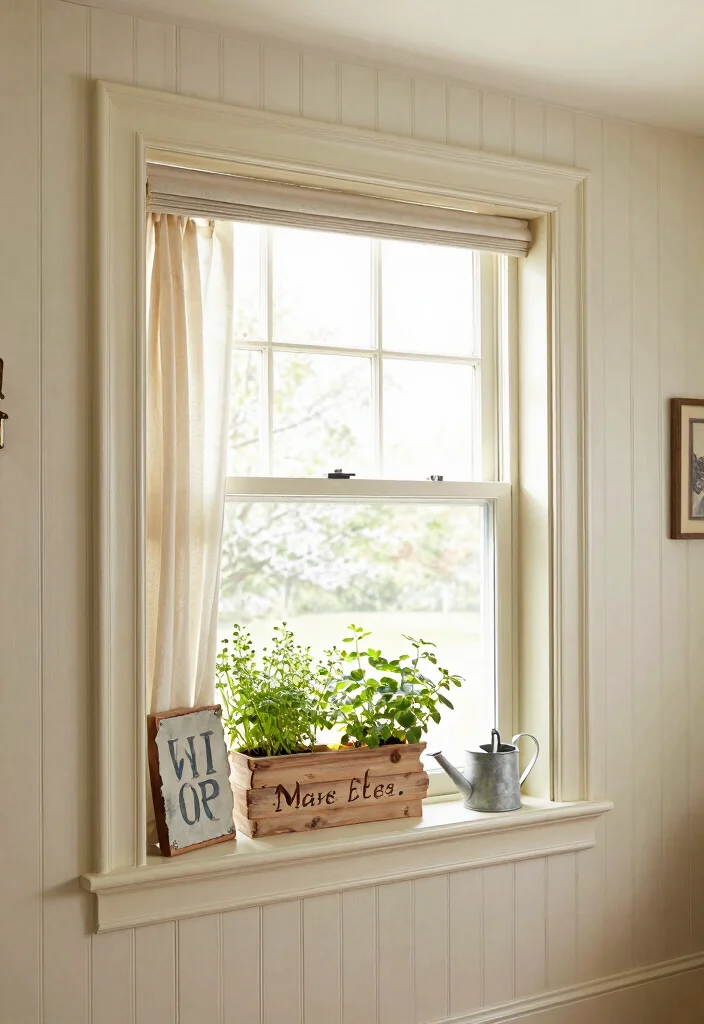 12 Farmhouse Window Trim Ideas That Work With Vinyl Windows - 1. Simple Beadboard Trim 1