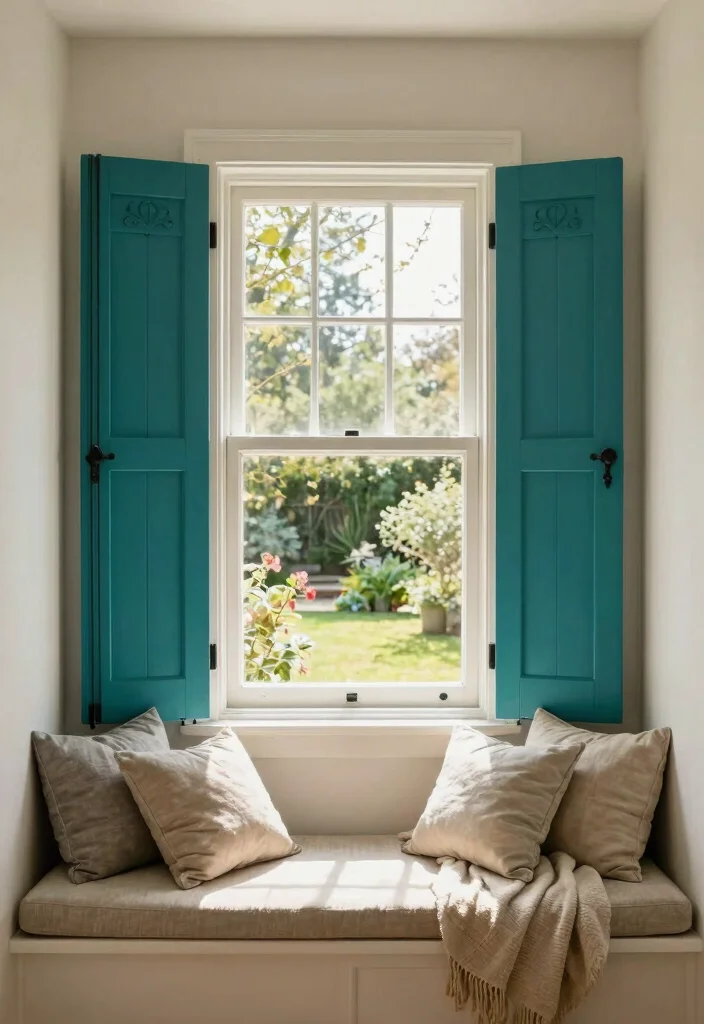 12 Farmhouse Window Trim Ideas That Work With Vinyl Windows - 5. Shutters with a Twist 1