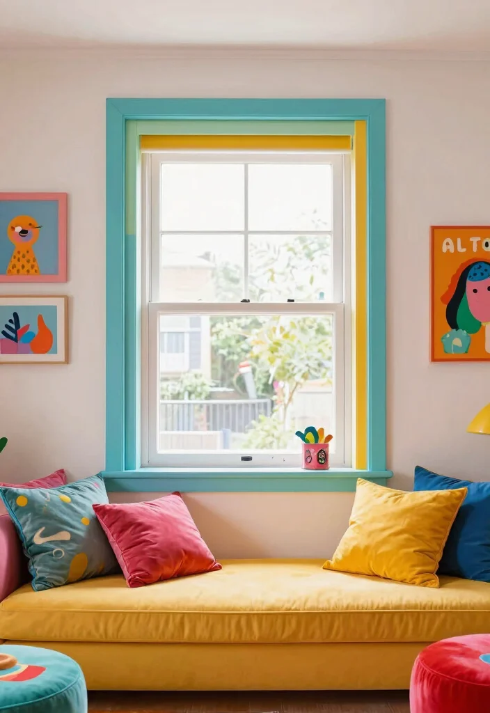 12 Farmhouse Window Trim Ideas That Work With Vinyl Windows - 7. Color-Blocked Window Trim 1