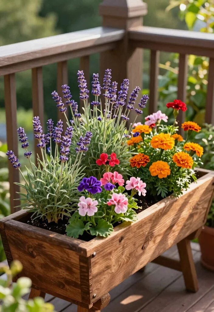 12 Flower Balcony Concepts for Renters Who Can't Drill - 7. Garden Troughs 1