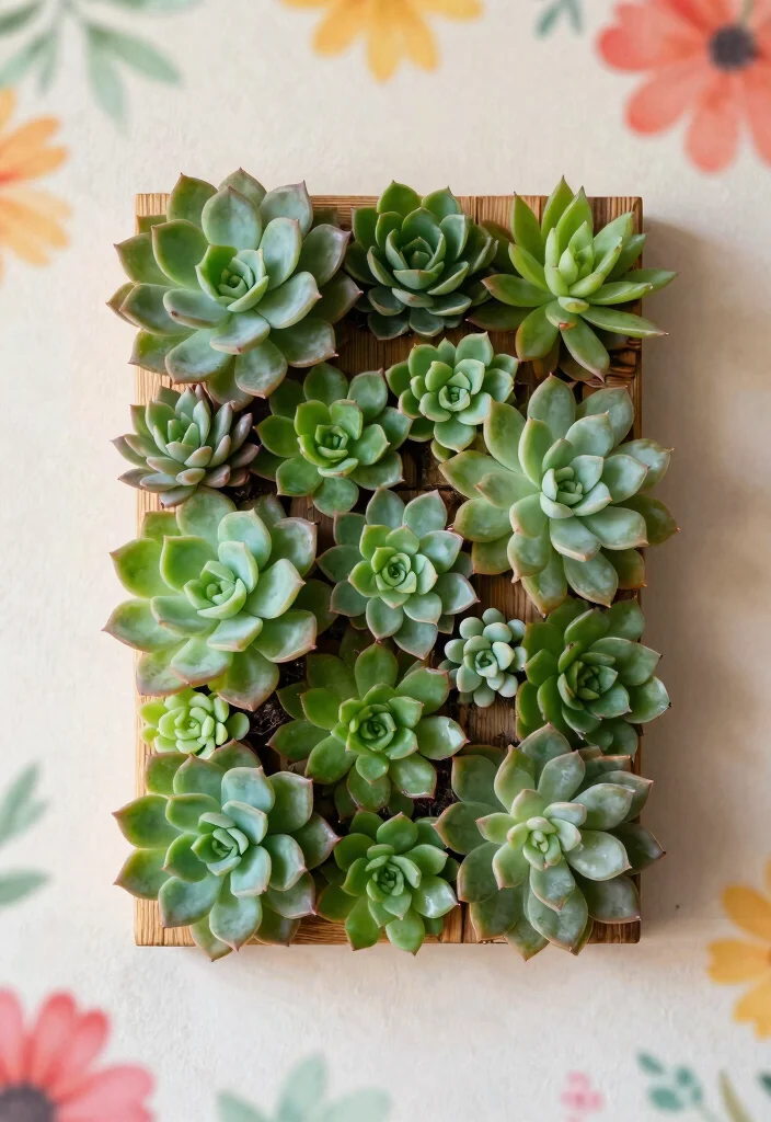 12 Flower Balcony Concepts for Renters Who Can't Drill - 8. Succulent Wall Art 1