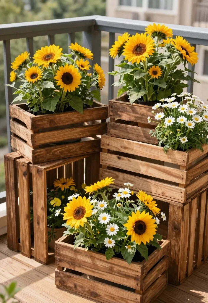 12 Flower Balcony Concepts for Renters Who Can't Drill - 9. Recycled Planter Boxes 1