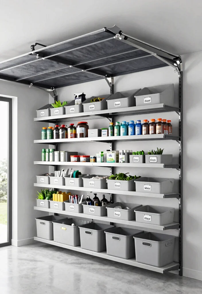 12 Garage Ceiling Storage Ideas That Hold Heavy Bins Securely - 8. Adjustable Ceiling Storage Systems 1