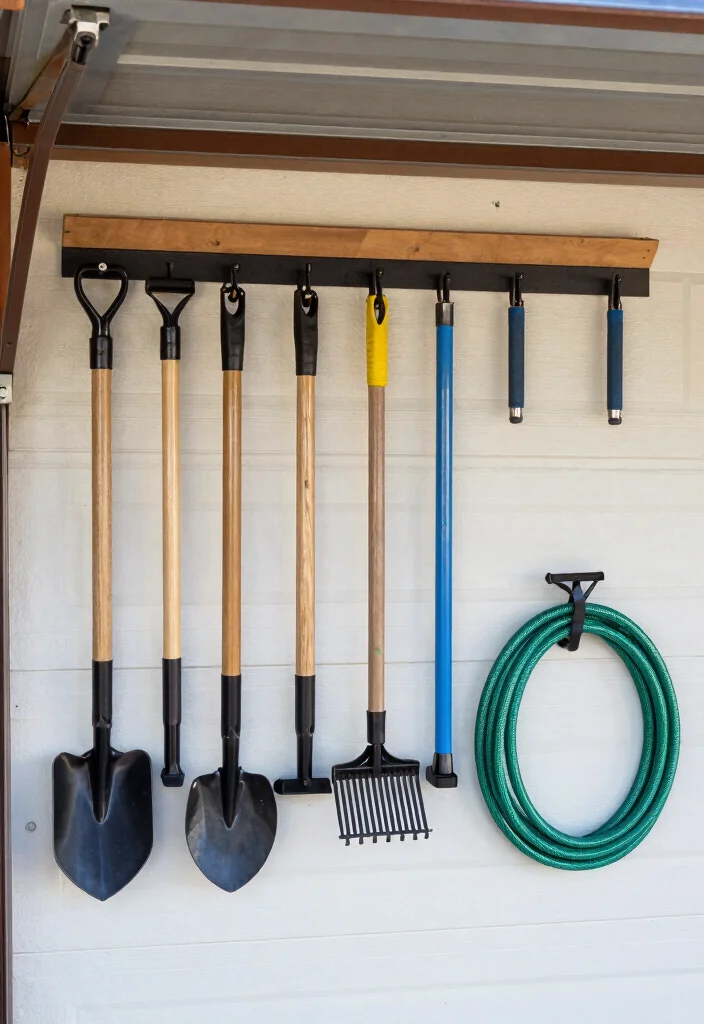 12 Garage Ceiling Storage Ideas That Hold Heavy Bins Securely - 9. Hanging Tool Racks 1