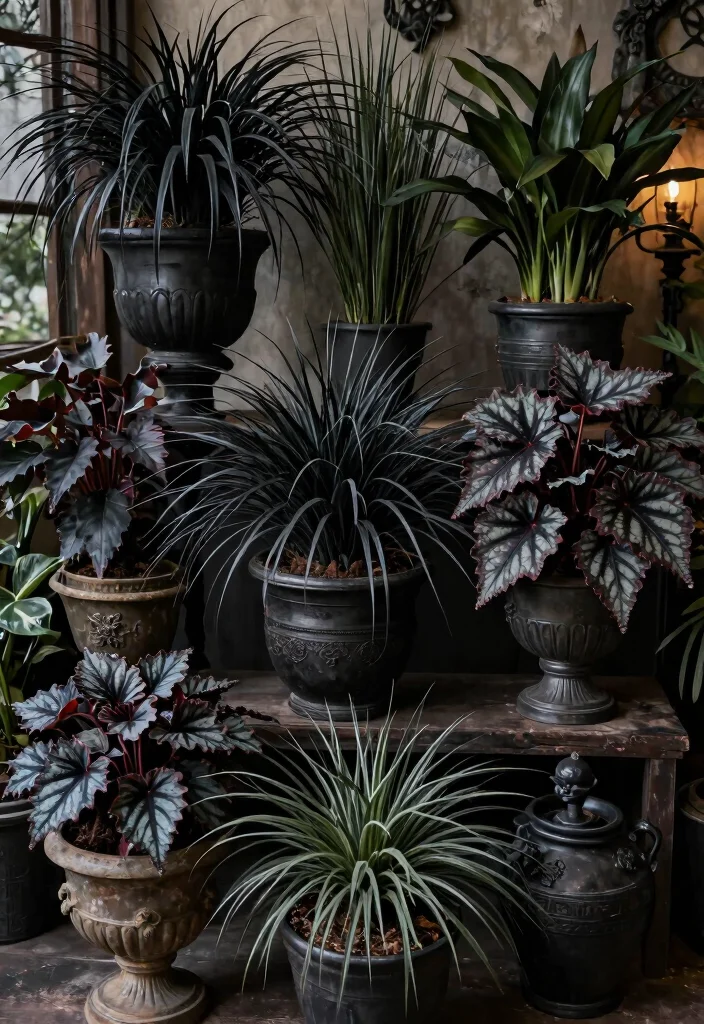 12 Gothic Farmhouse Design Ideas That Don't Look Overdone - 11. Unique Plant Choices 1