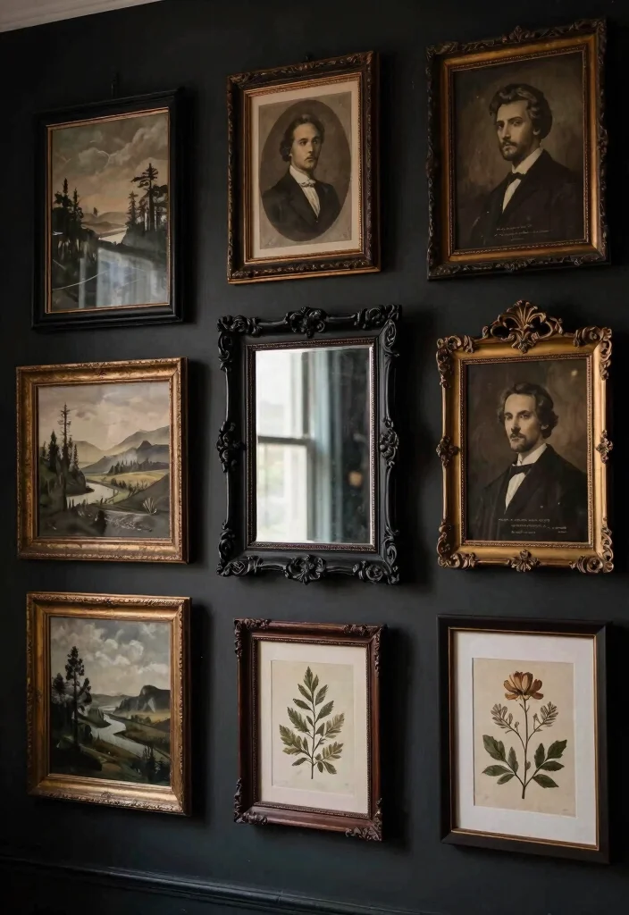 12 Gothic Farmhouse Design Ideas That Don't Look Overdone - 2. Vintage-Inspired Wall Art 1