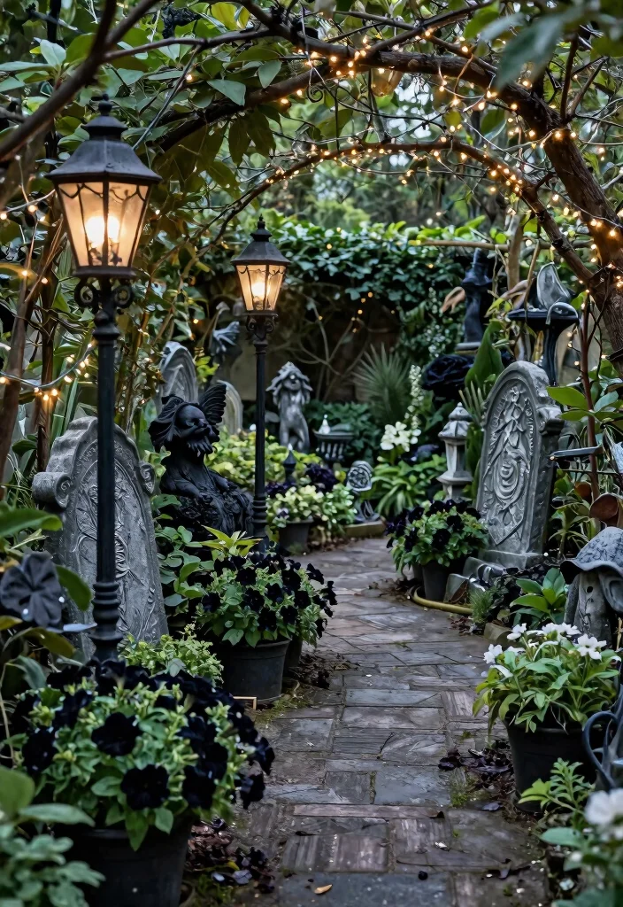 12 Gothic Farmhouse Design Ideas That Don't Look Overdone - 3. Spooky Outdoor Decor 1