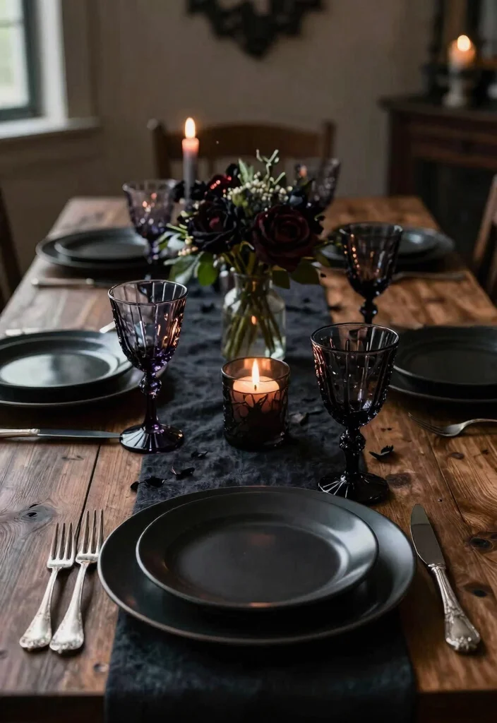 12 Gothic Farmhouse Design Ideas That Don't Look Overdone - 8. Dark-Colored Dishes and Tableware 1