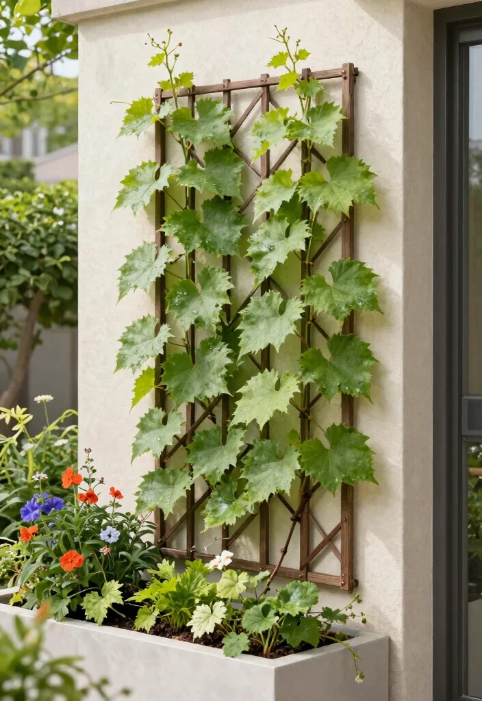 12 Grape Vine Trellis Ideas That Support Heavy Fruit Without Collapsing - 2. Vertical Garden Trellis System 1
