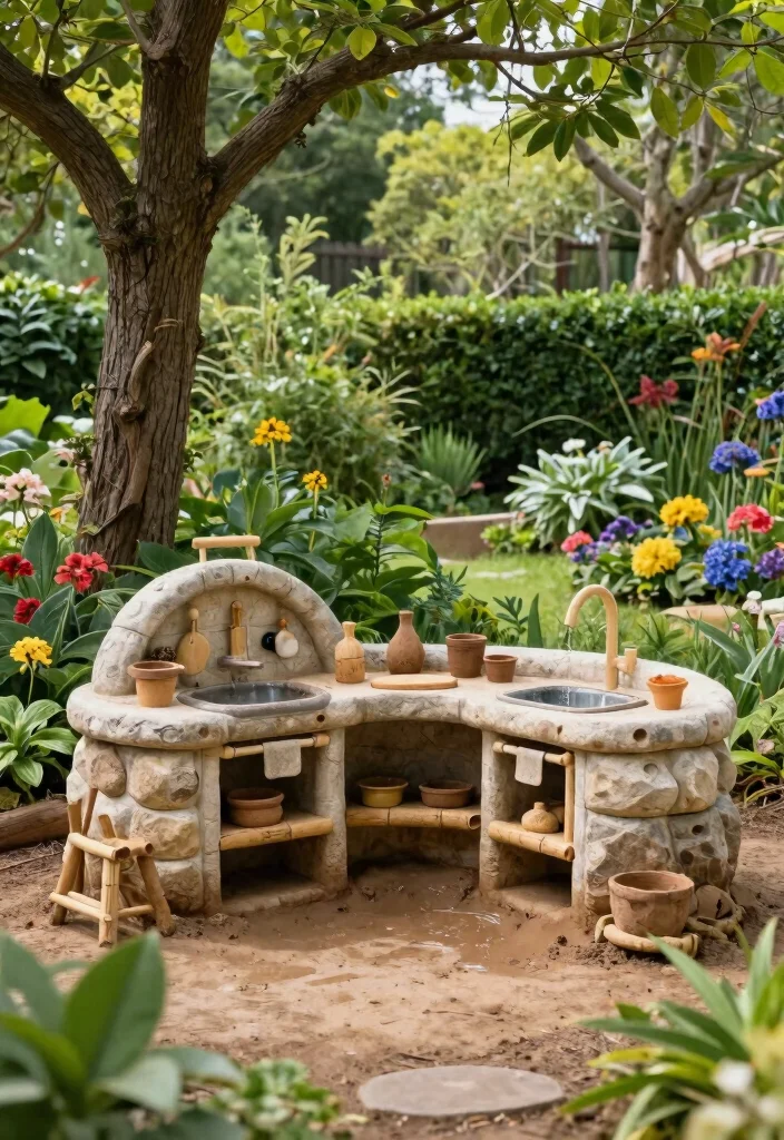 12 Outdoor Mud Kitchens for Kids That Actually Rinse Clean - 3. Nature-Inspired Designs 1
