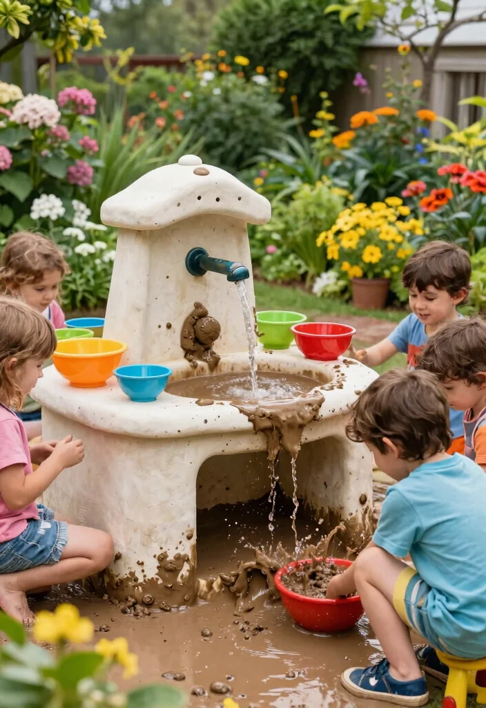 12 Outdoor Mud Kitchens for Kids That Actually Rinse Clean - 8. Incorporating Water Features 1