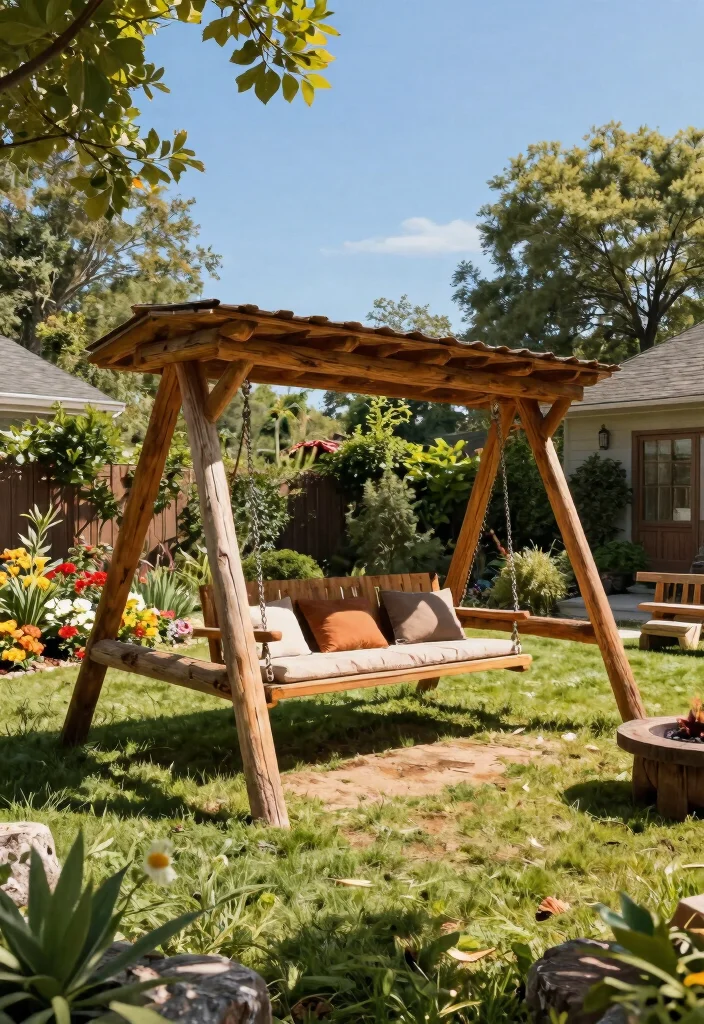 12 Outdoor Swings for Adults That Support Full Weight Safely - 1. Sturdy Wooden A-Frame Swing Set 1