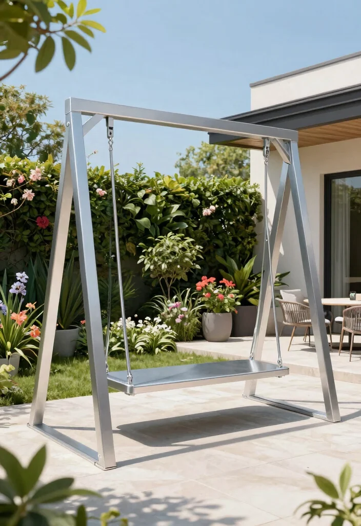 12 Outdoor Swings for Adults That Support Full Weight Safely - 4. Modern Aluminum Platform Swing 1
