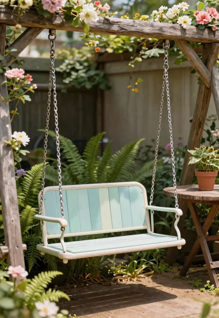 12 Outdoor Swings for Adults That Support Full Weight Safely - 6. Vintage Steel Swing 1