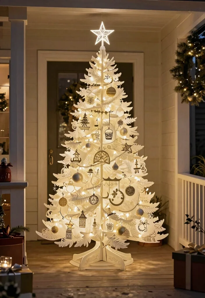 12 Porch Christmas Tree Ideas That Fit Narrow Spaces and Stay Upright - 12. 3D Printed Christmas Tree 1