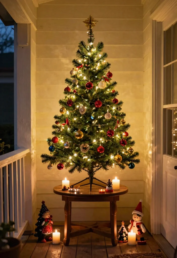 12 Porch Christmas Tree Ideas That Fit Narrow Spaces and Stay Upright - 7. Miniature Tabletop Tree 1