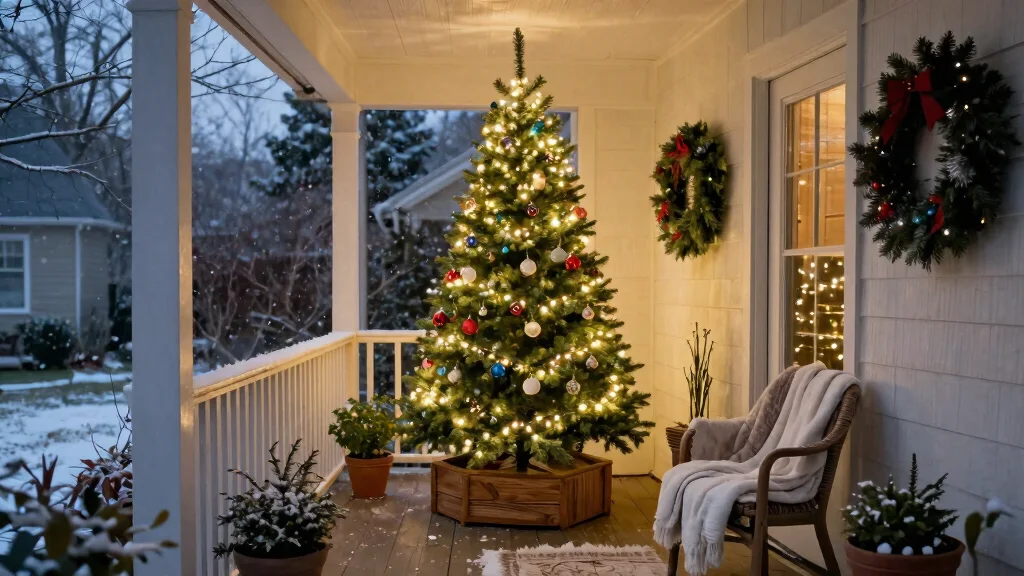 12 Porch Christmas Tree Ideas That Fit Narrow Spaces and Stay Upright