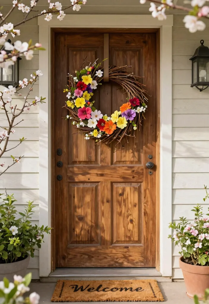 12 Spring Porch Decor Ideas That Transition Easily From Winter - 7. Seasonal Wreaths 1