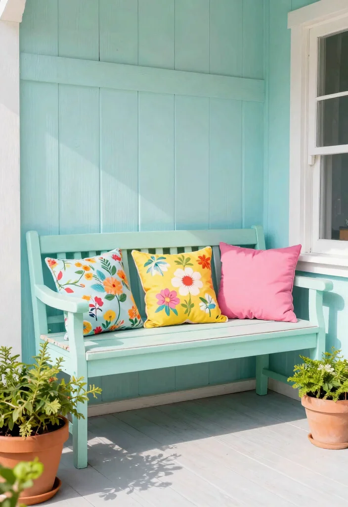 12 Tiny Porch Decorating Ideas That Make 4x6 Spaces Feel Cozy - 11. Use Color Wisely 1