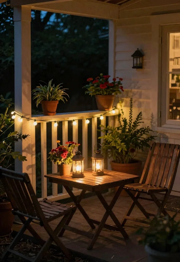 12 Tiny Porch Decorating Ideas That Make 4x6 Spaces Feel Cozy - 5. Add Soft Lighting 1
