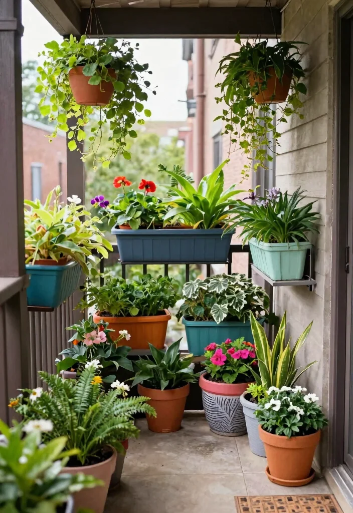 12 Tiny Porch Decorating Ideas That Make 4x6 Spaces Feel Cozy - 7. Incorporate Nature with Planters 1
