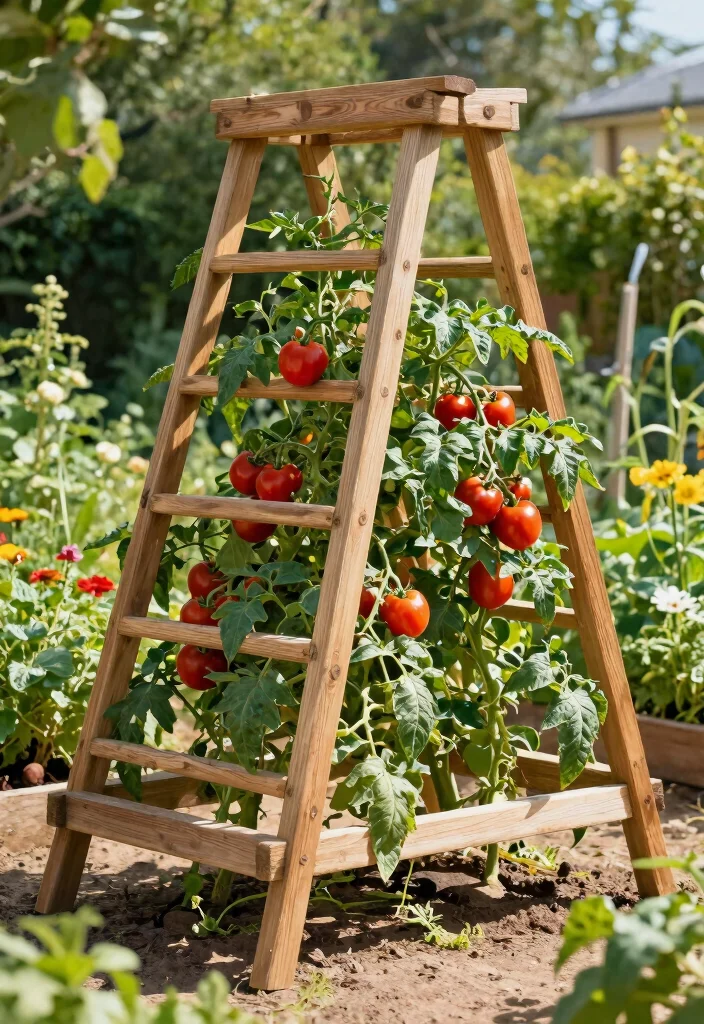 12 Tomato Trellis Ideas That Support Heavy Vines Without Tipping - 1. Classic Wooden A-Frame Trellis 1