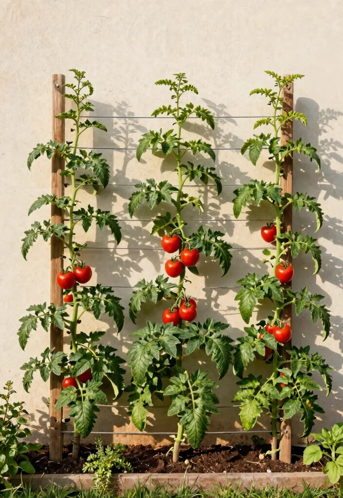 12 Tomato Trellis Ideas That Support Heavy Vines Without Tipping - 11. Espalier Trellis System 1