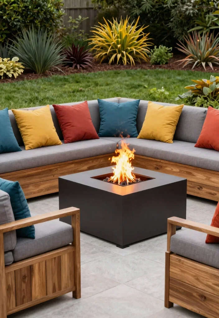 14 Backyard Fire Pit Landscape Ideas That Keep Grass From Burning - 11. Heat-Resistant Seating 1