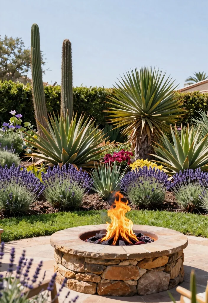 14 Backyard Fire Pit Landscape Ideas That Keep Grass From Burning - 3. Fire-Resistant Plantings 1