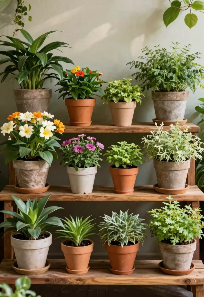 14 Block Planter Concepts That Stack Easily Without Mortar or Glue - 3. Tiered Planting Shelves 1
