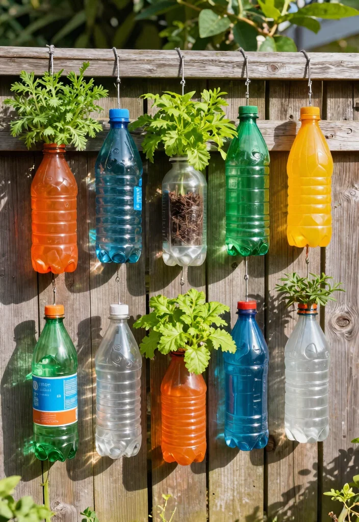 14 Block Planter Concepts That Stack Easily Without Mortar or Glue - 4. Upcycled Plastic Bottles 1