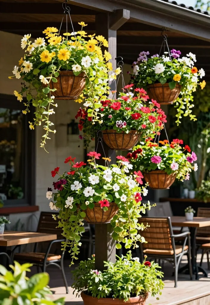14 Block Planter Concepts That Stack Easily Without Mortar or Glue - 6. Hanging Basket Towers 1